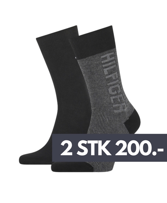 Tommy Hilfiger Men Seasonal Sock 2-pack RIB - Black